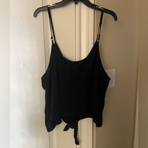 Black tie front spaghetti strap top with button details. Size XXL Brand: Mossimo